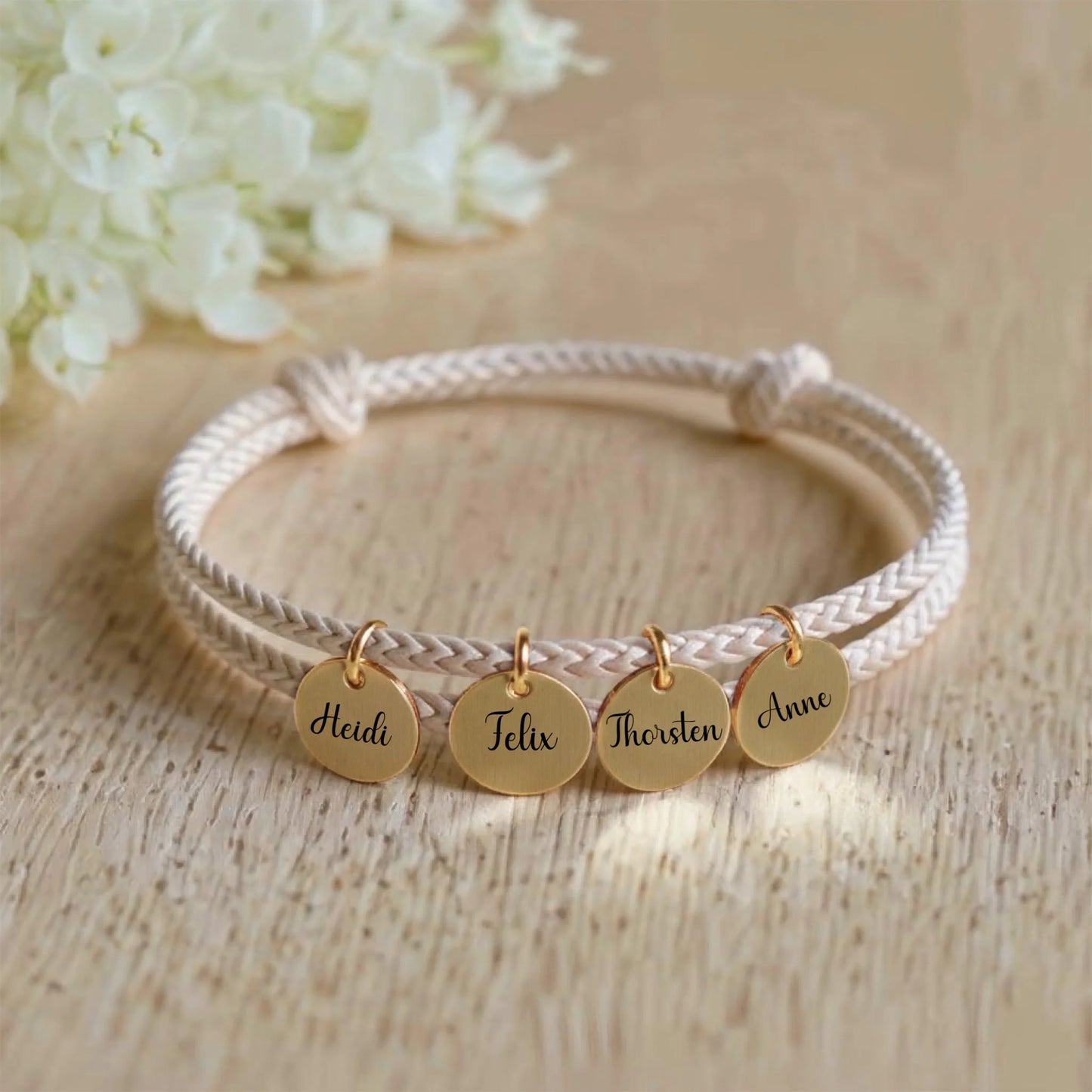 Personalisiertes Segeltau Armband mit individueller Gravur - afHandmade