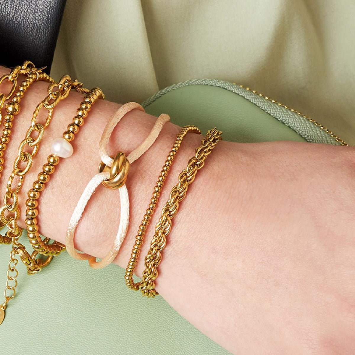 Armband Twisted Chain Goldfarbe Edelstahl - afHandmade