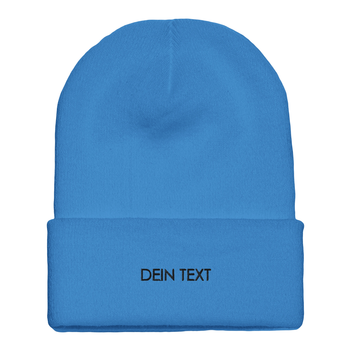 Beanie mit Bündchen | mit Deinem Text personalisierbar | schwarz bestickt - afHandmade