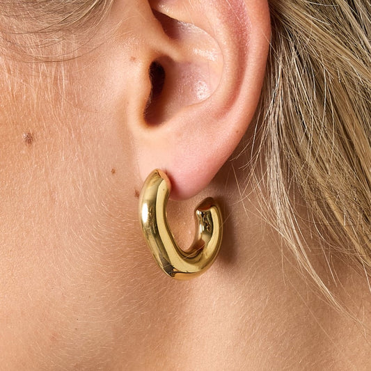 Creolen aus Edelstahl, unregelmäßige Form, lässig, Damenschmuck - afHandmade