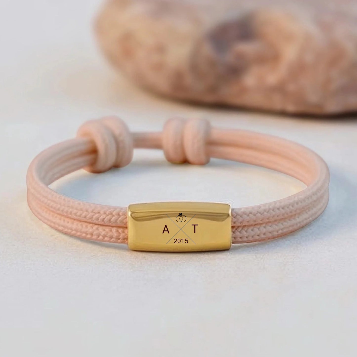 Deine Initialen - Segeltauarmband mit Gravur - afHandmade