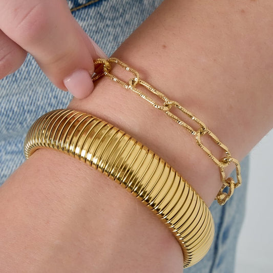 Edelstahlarmband in unregelmäßiger Form – Modern & Elegant - Damenschmuck - afHandmade