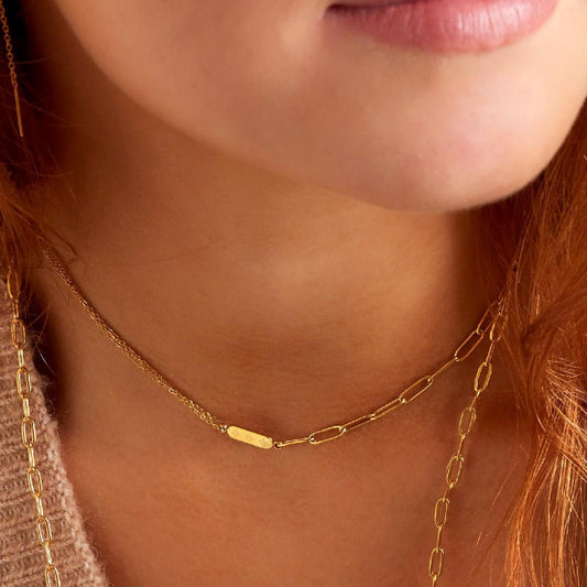 Elegante Edelstahl - Doppelkette - afHandmade