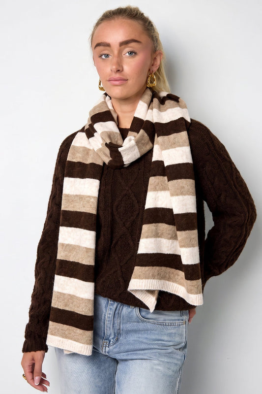 Gestreifter Kuschelschal „Cozy Stripes“ – weicher Winterschal - afHandmade