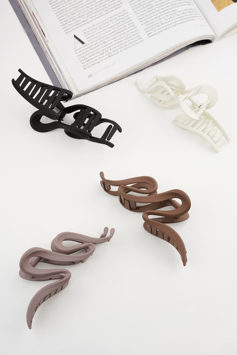 Haarspange Matte Curl - Schwarz - afHandmade