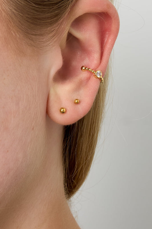 Kugel Ear Cuff mit Steinchen - afHandmade