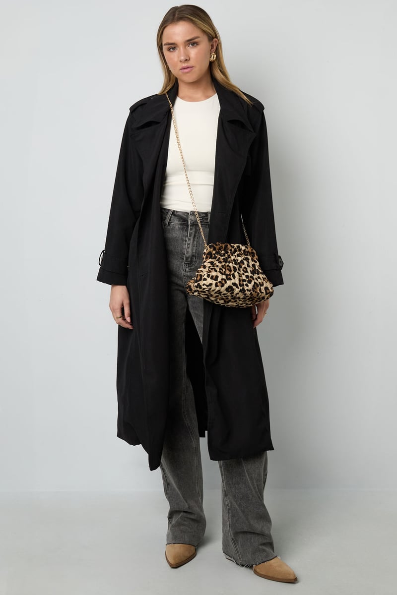 Lässige Schultertasche mit Leopardenmuster – Stylische Alltags - Bag aus Baumwolle mit Goldkette - afHandmade