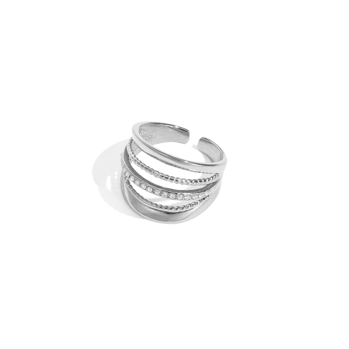 Mehrreihiger Statement Ring Edelstahl – verstellbar & wasserfest Damenring - afHandmade