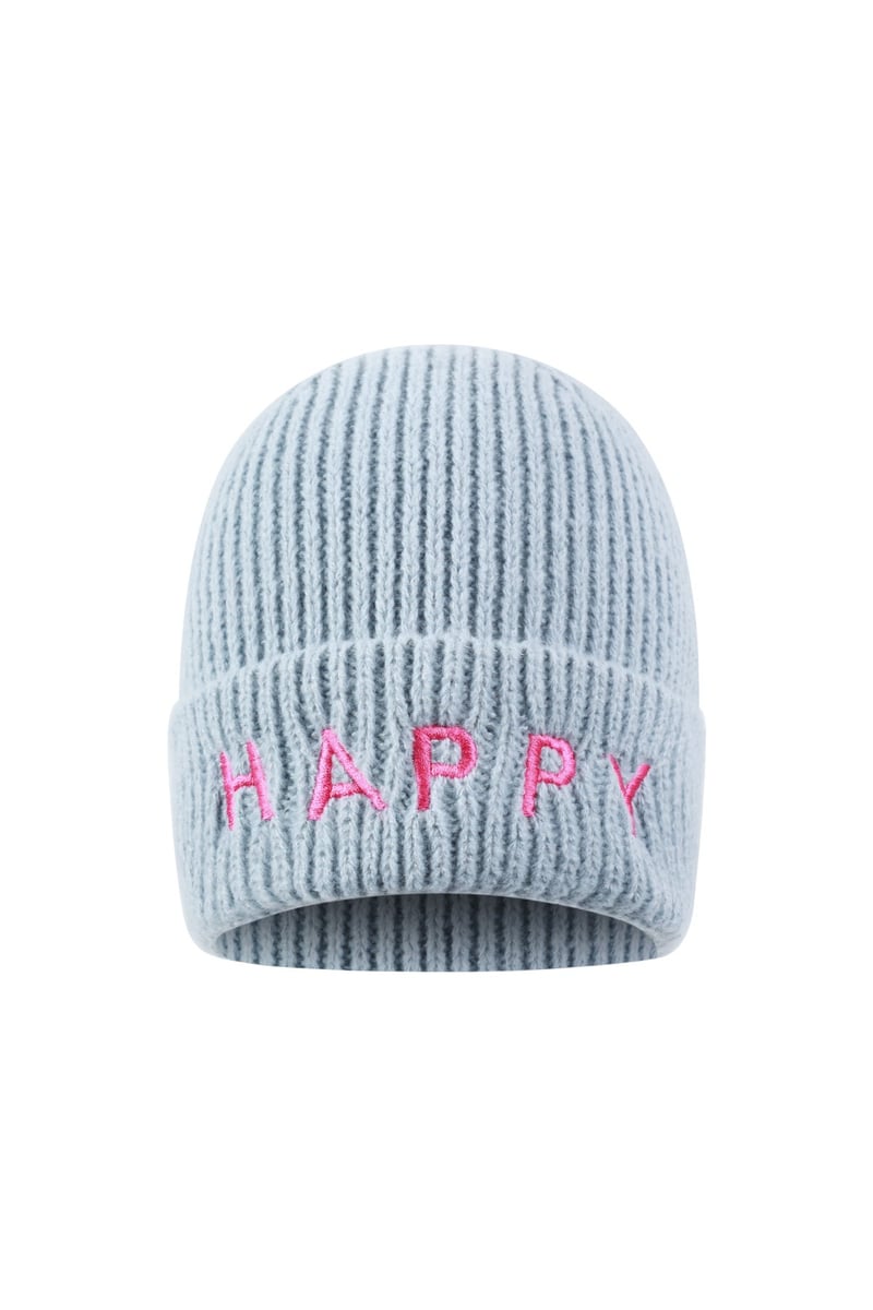 Mütze Damen mit Aufdruck "Happy" - afHandmade