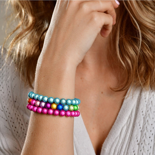 Perlenarmband – 10 mm Perlen - blau - afHandmade