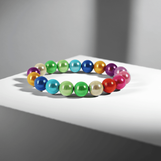 Perlenarmband – 10 mm Perlen - bunt - afHandmade