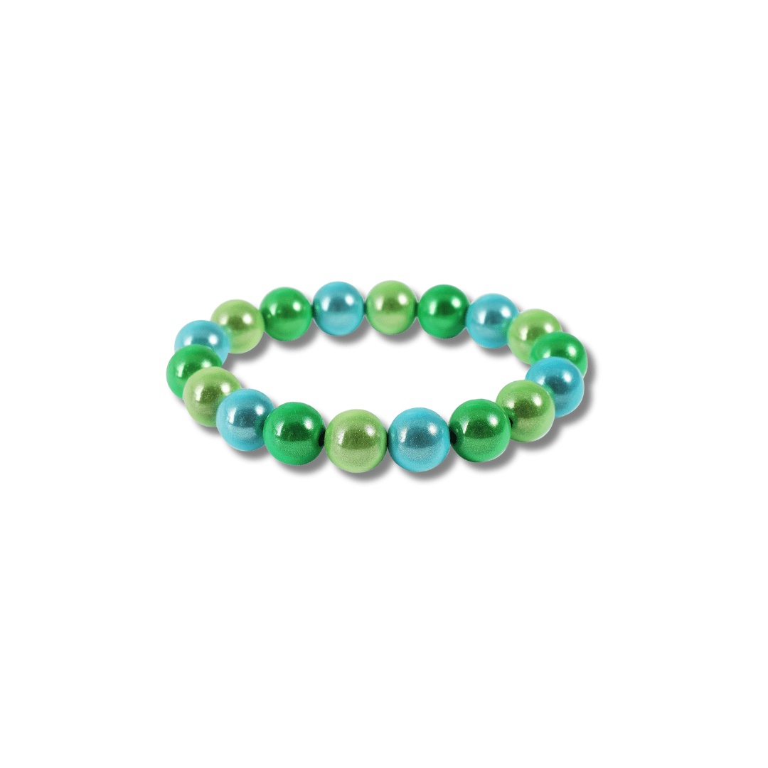 Perlenarmband – 10mm - mehrfarbig, grün und blau - afHandmade