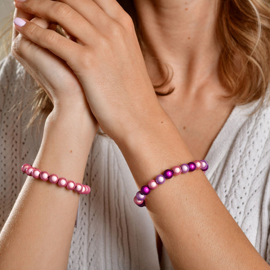 Perlenarmband – 8mm Perlen - hellrosa - afHandmade