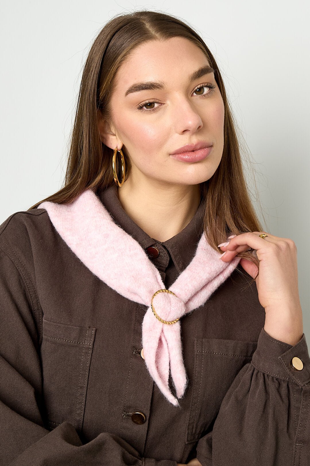 Schalclip aus Edelstahl mit gedrehtem Design – Eleganter Tuchring für Sommerschals 4,5 cm - afHandmade