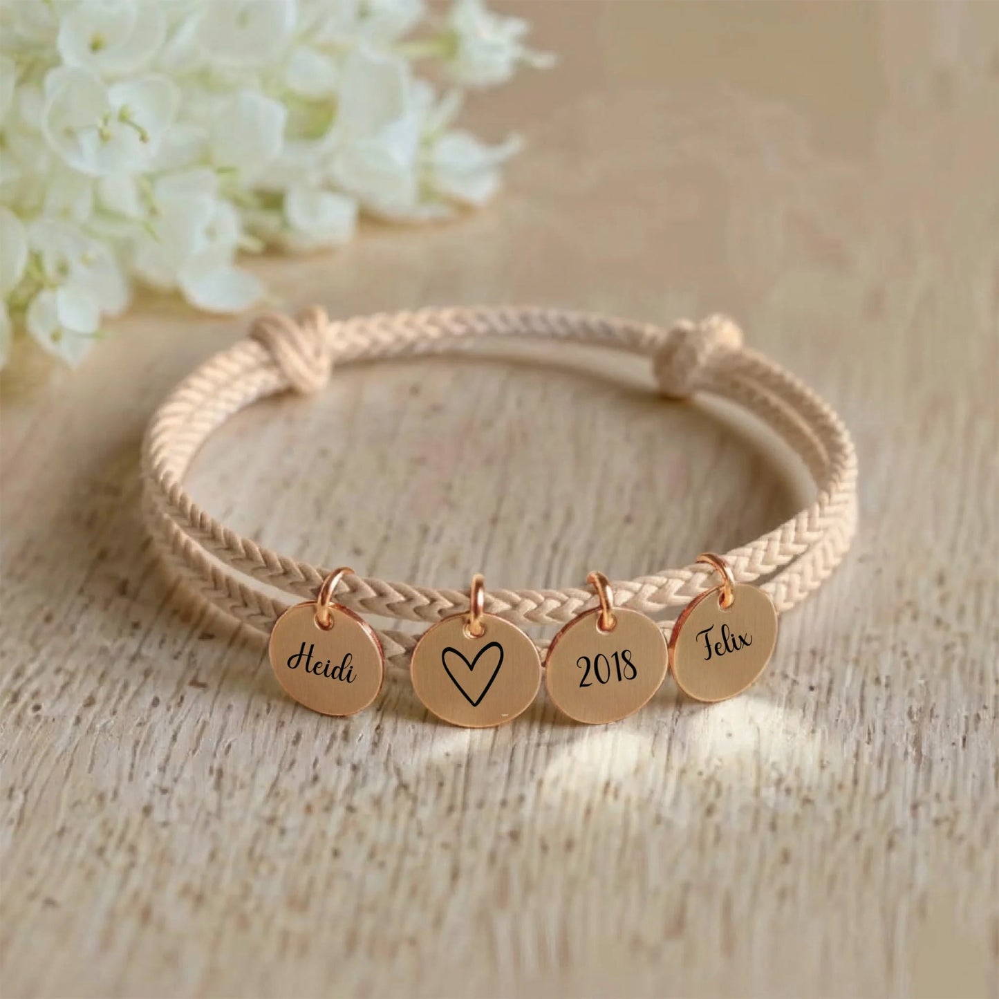 segeltau armband mit personalisiertem anhänger - afHandmade