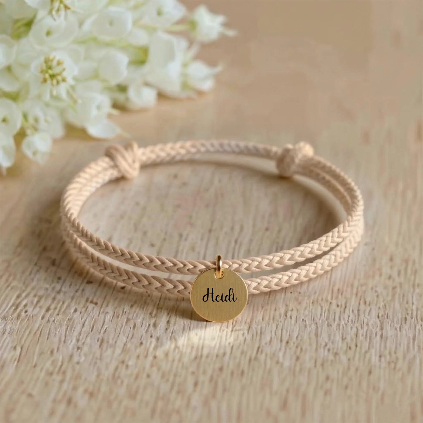 segeltau armband mit personalisiertem anhänger - afHandmade