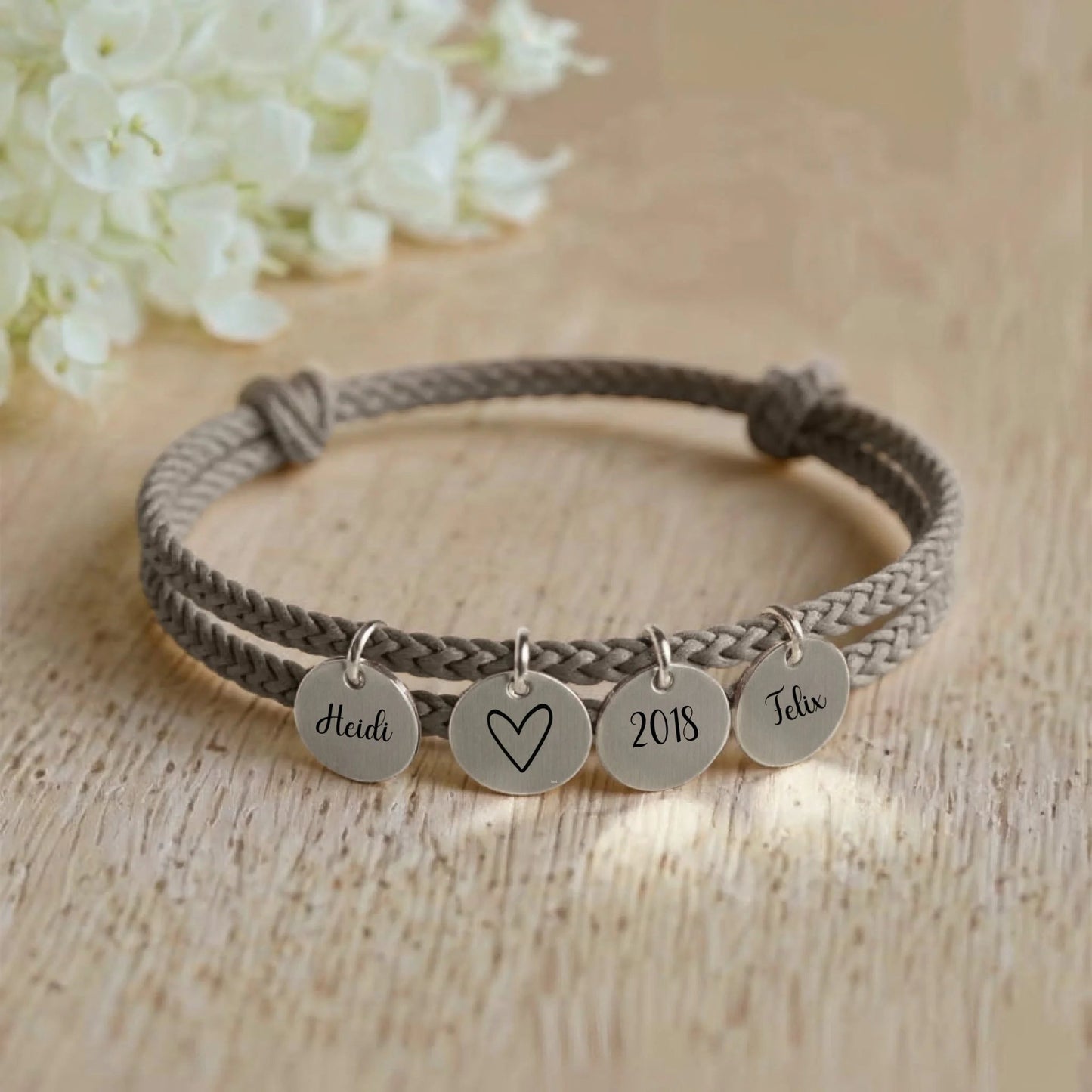 segeltau armband mit personalisiertem anhänger - afHandmade