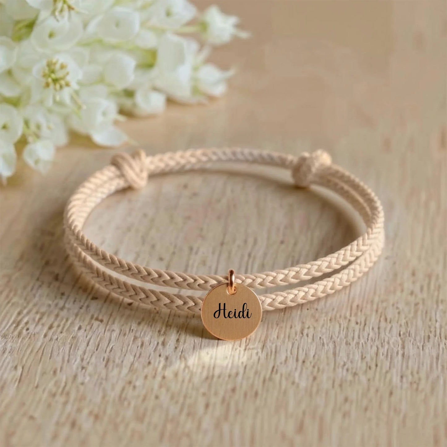 segeltau armband mit personalisiertem anhänger - afHandmade