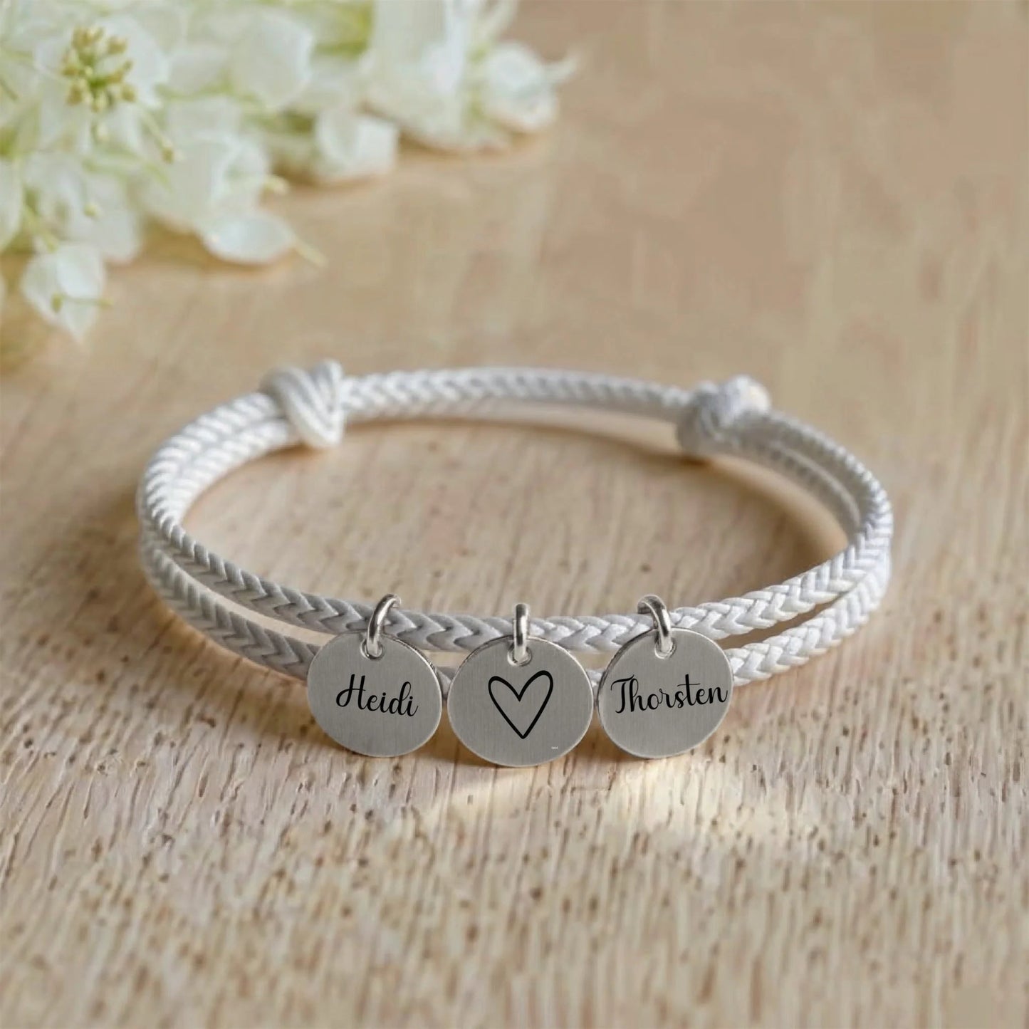 segeltau armband mit personalisiertem anhänger - afHandmade