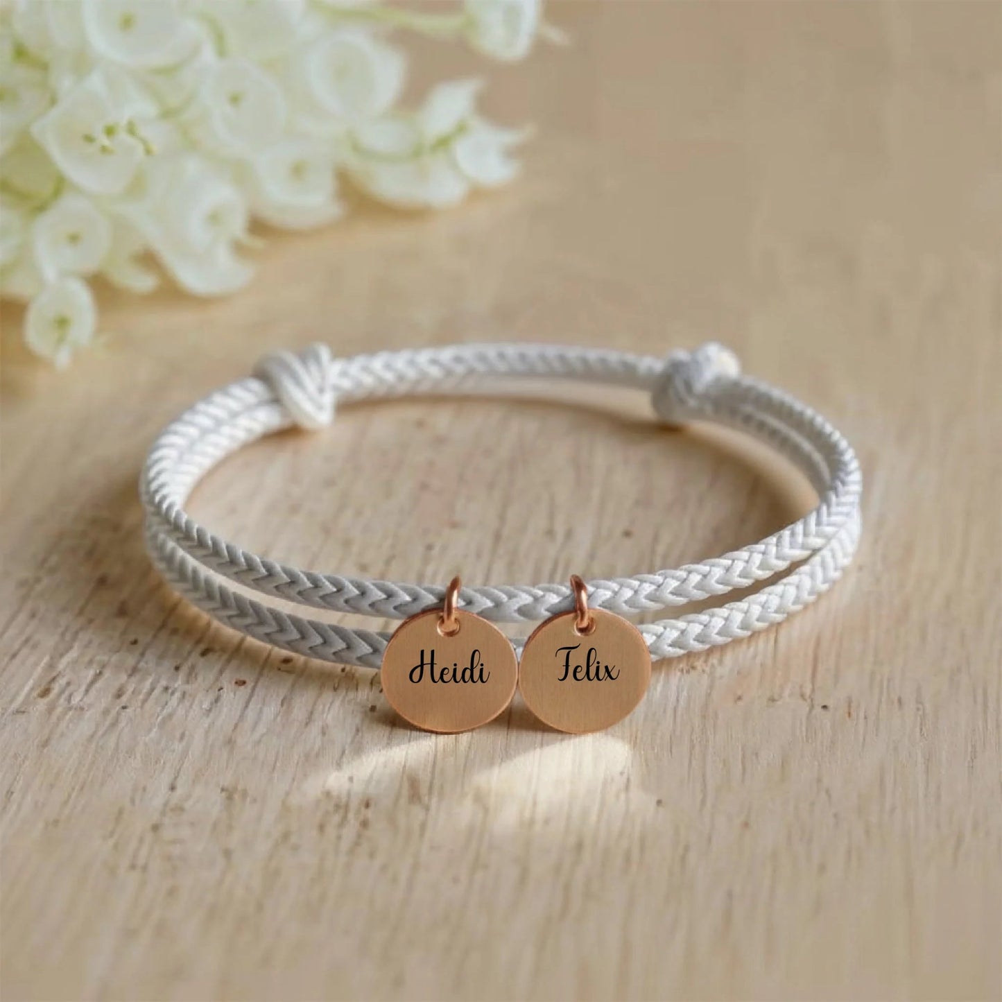 segeltau armband mit personalisiertem anhänger - afHandmade