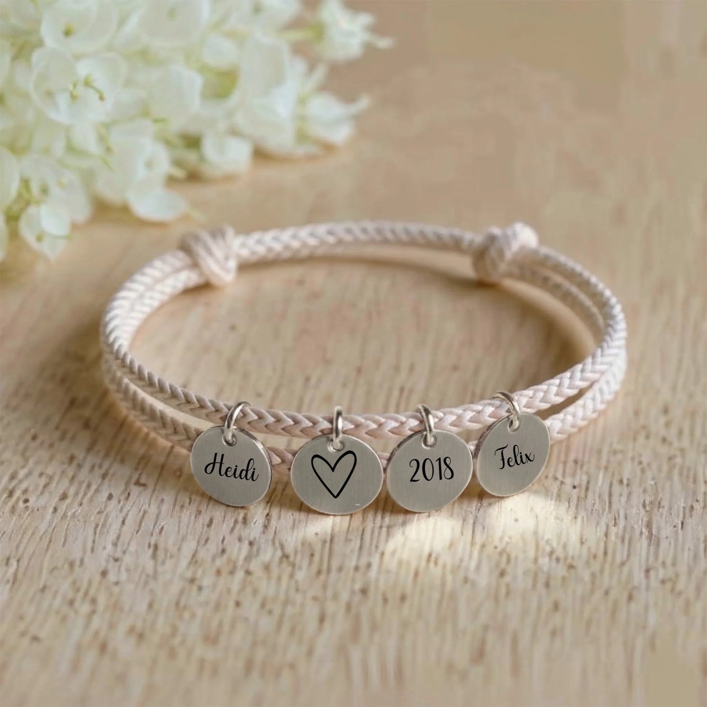 segeltau armband mit personalisiertem anhänger - afHandmade