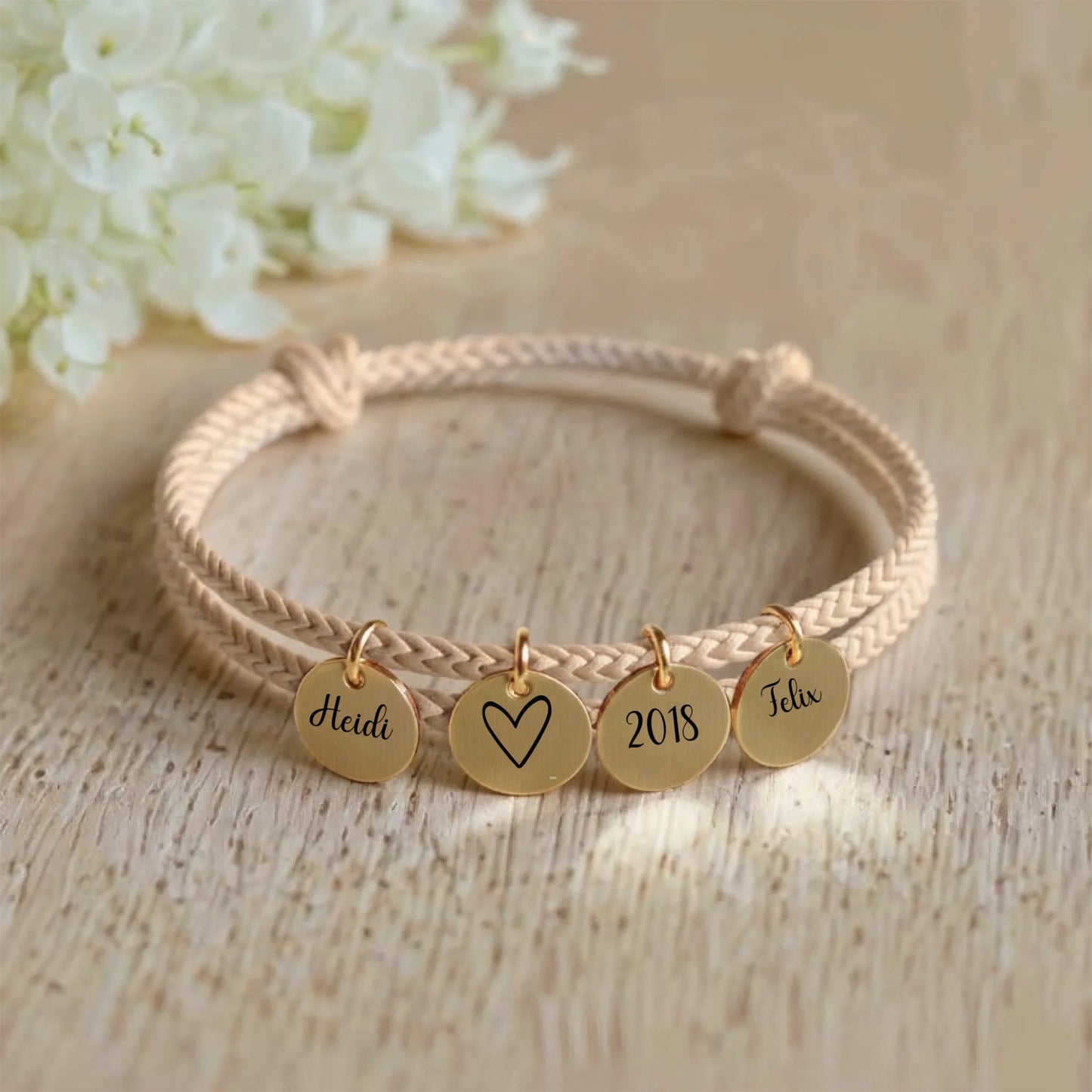 segeltau armband mit personalisiertem anhänger - afHandmade