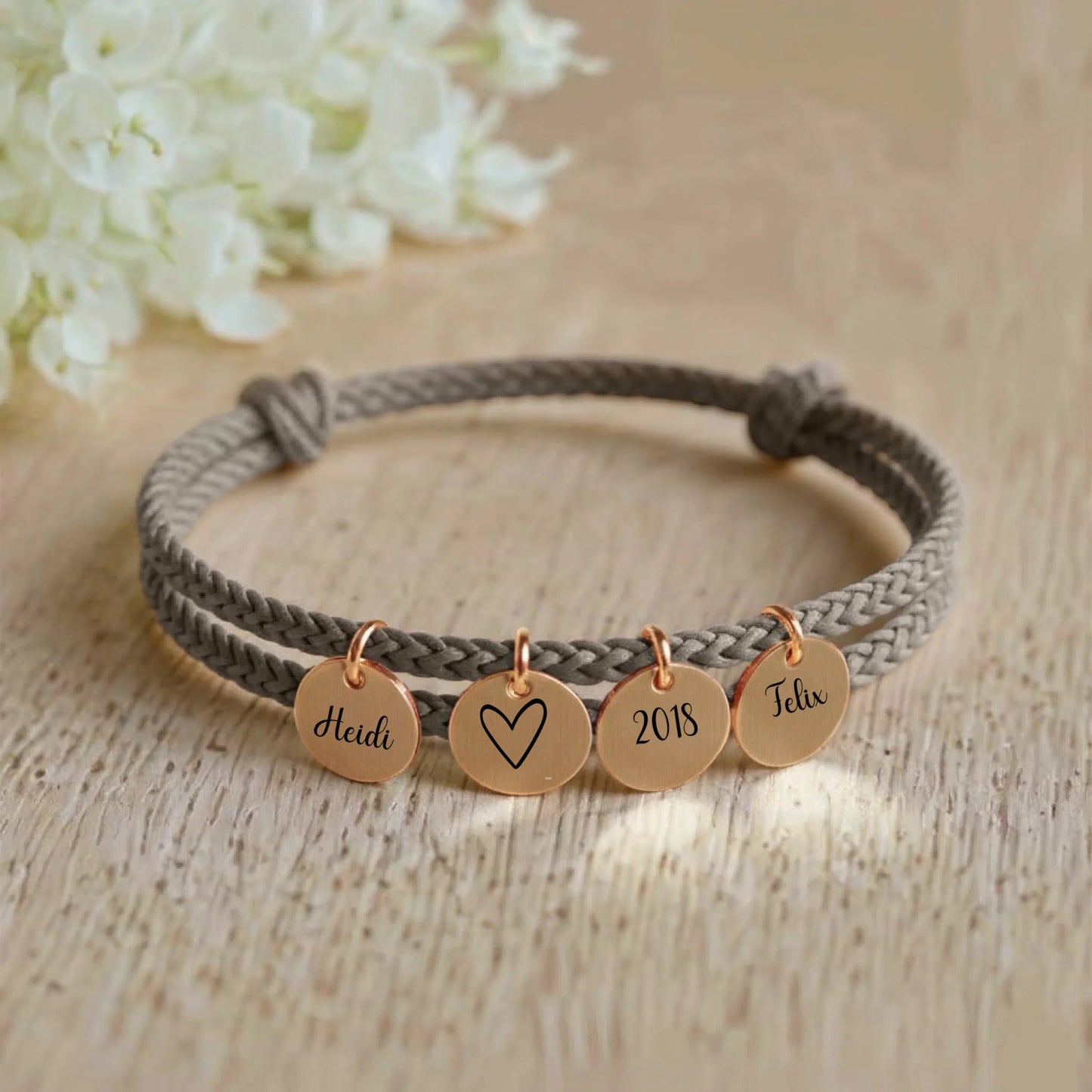 segeltau armband mit personalisiertem anhänger - afHandmade