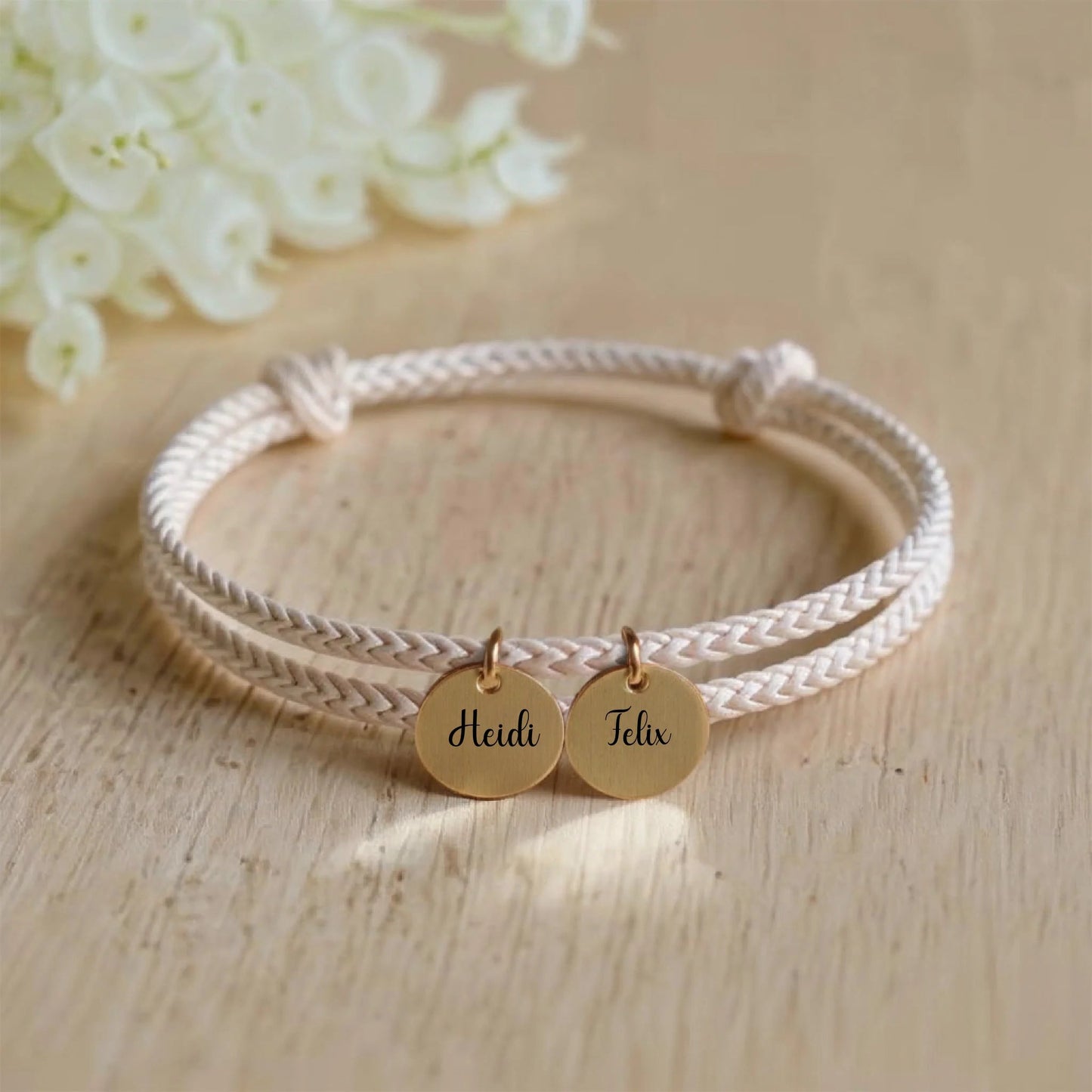 segeltau armband mit personalisiertem anhänger - afHandmade