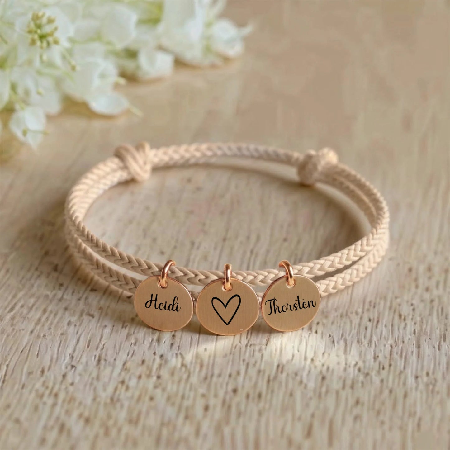 segeltau armband mit personalisiertem anhänger - afHandmade
