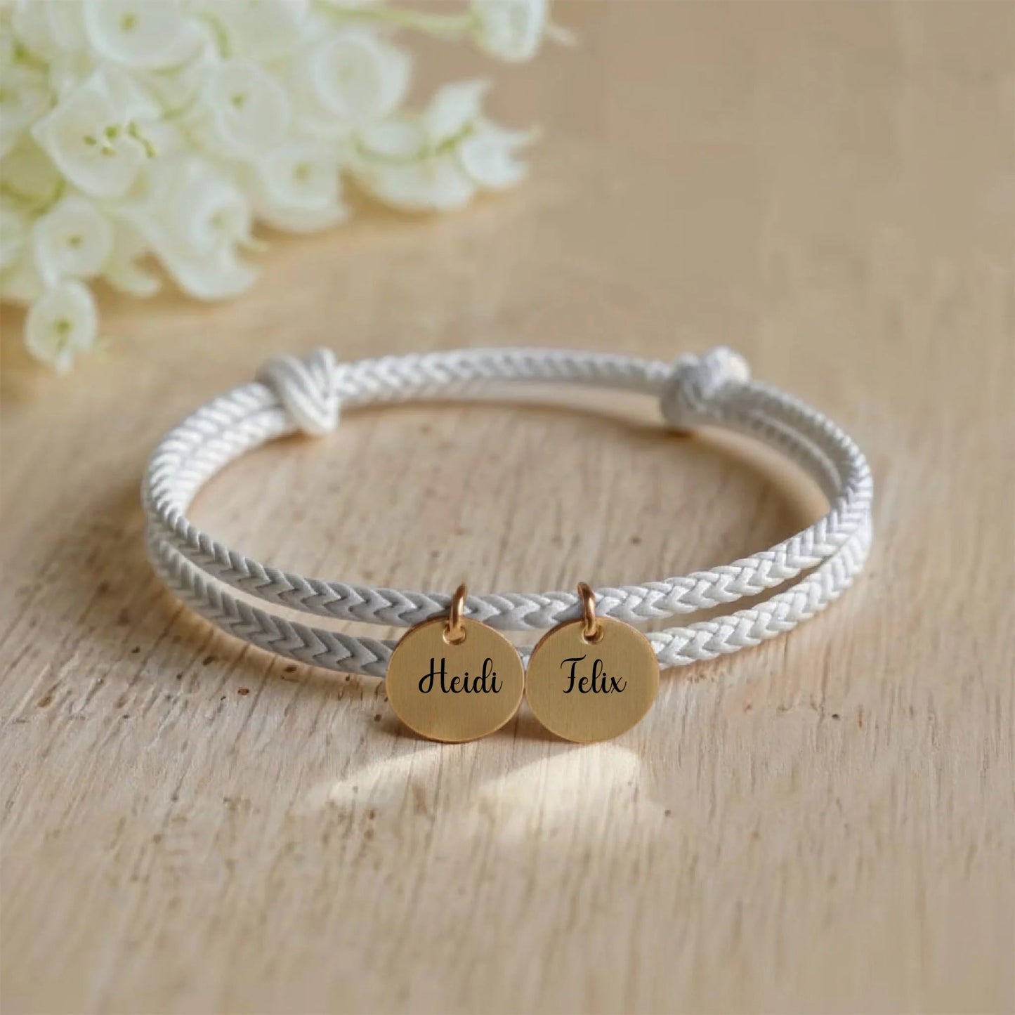 segeltau armband mit personalisiertem anhänger - afHandmade