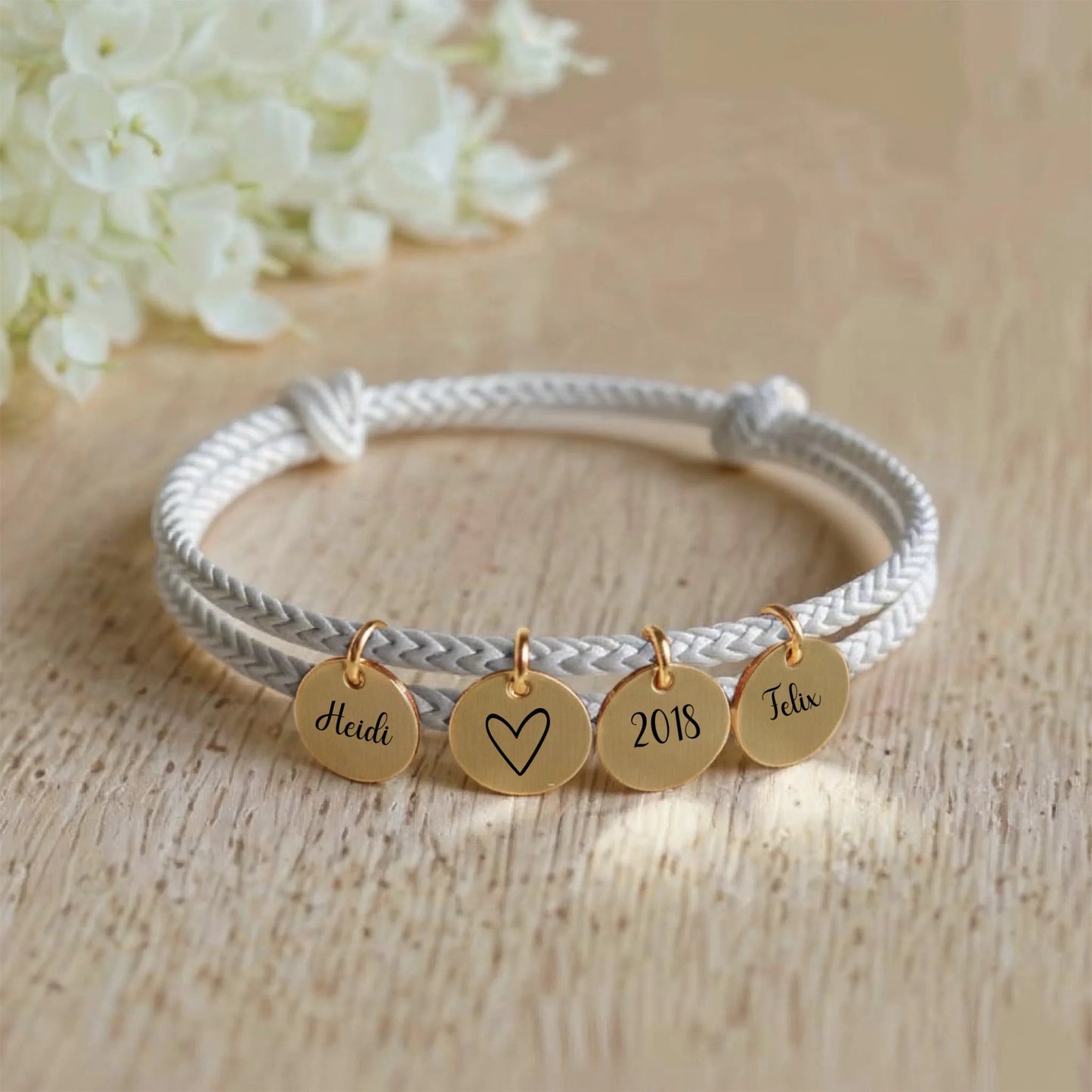 segeltau armband mit personalisiertem anhänger - afHandmade