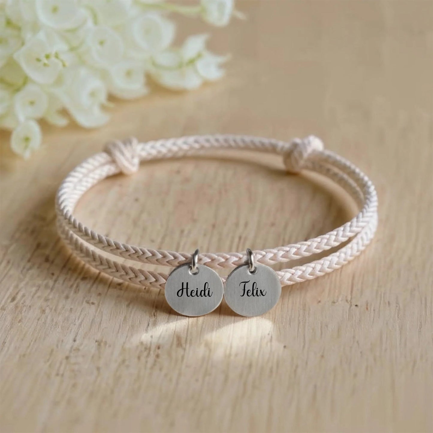 segeltau armband mit personalisiertem anhänger - afHandmade