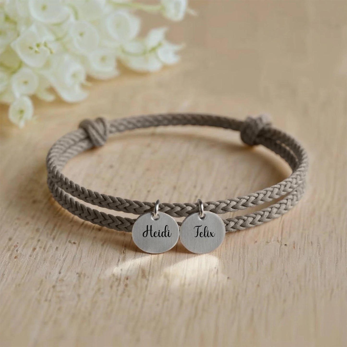 segeltau armband mit personalisiertem anhänger - afHandmade