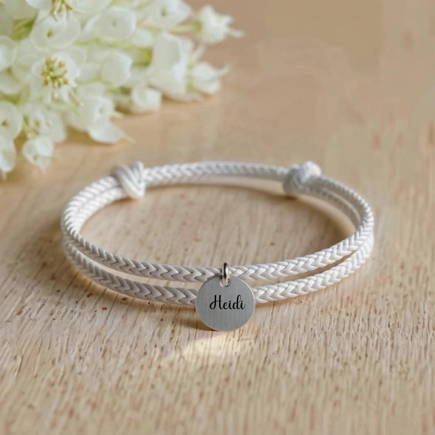 segeltau armband mit personalisiertem anhänger - afHandmade