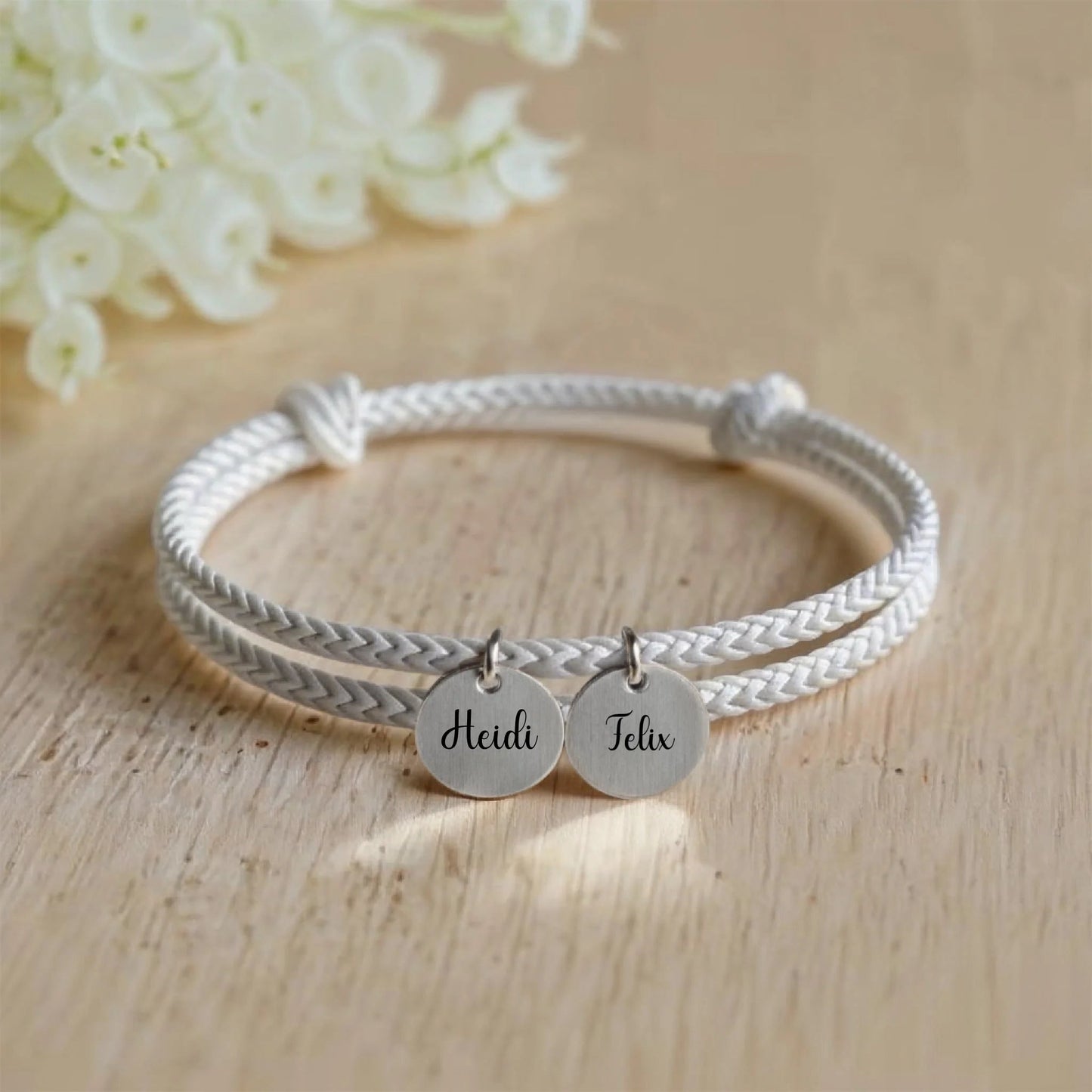 segeltau armband mit personalisiertem anhänger - afHandmade