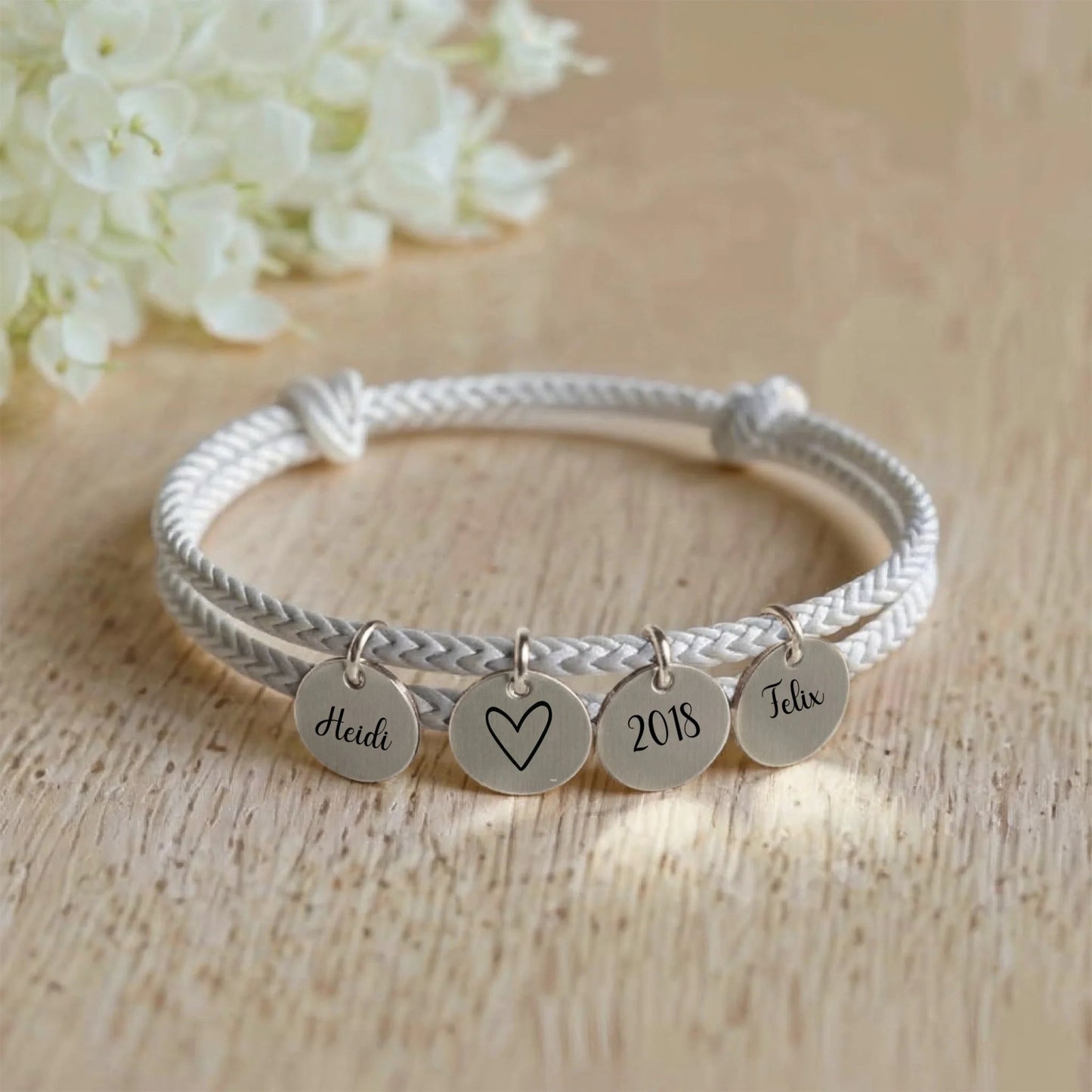 segeltau armband mit personalisiertem anhänger - afHandmade