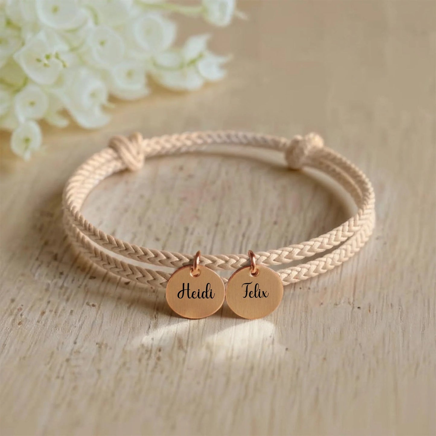 segeltau armband mit personalisiertem anhänger - afHandmade