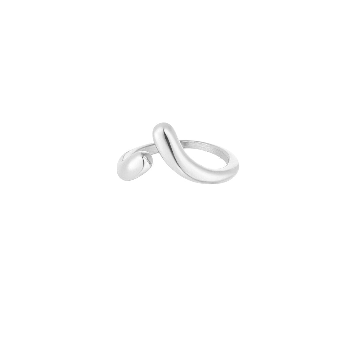 Verstellbarer Edelstahl Ring mit Tropfen – Minimalistischer Statement Ring 2 cm Damen - afHandmade