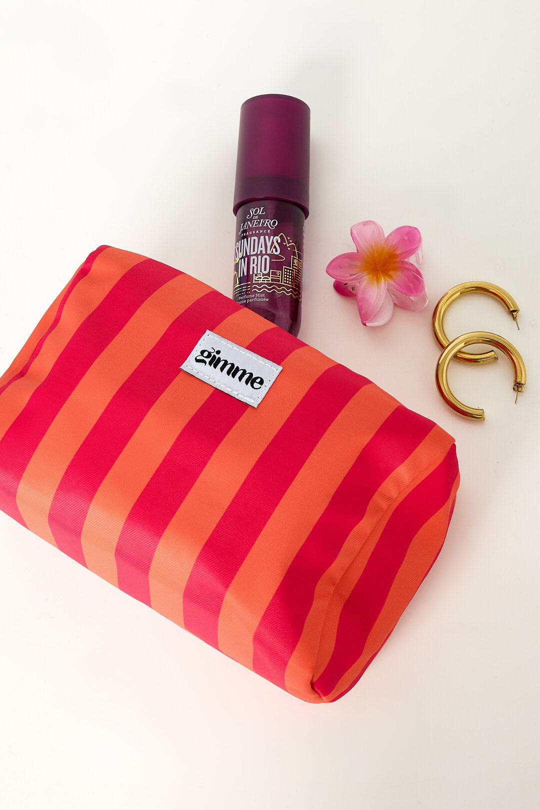 Gimme Make-up-Tasche Streifen Casual – Kosmetiktasche in knalligen Farben