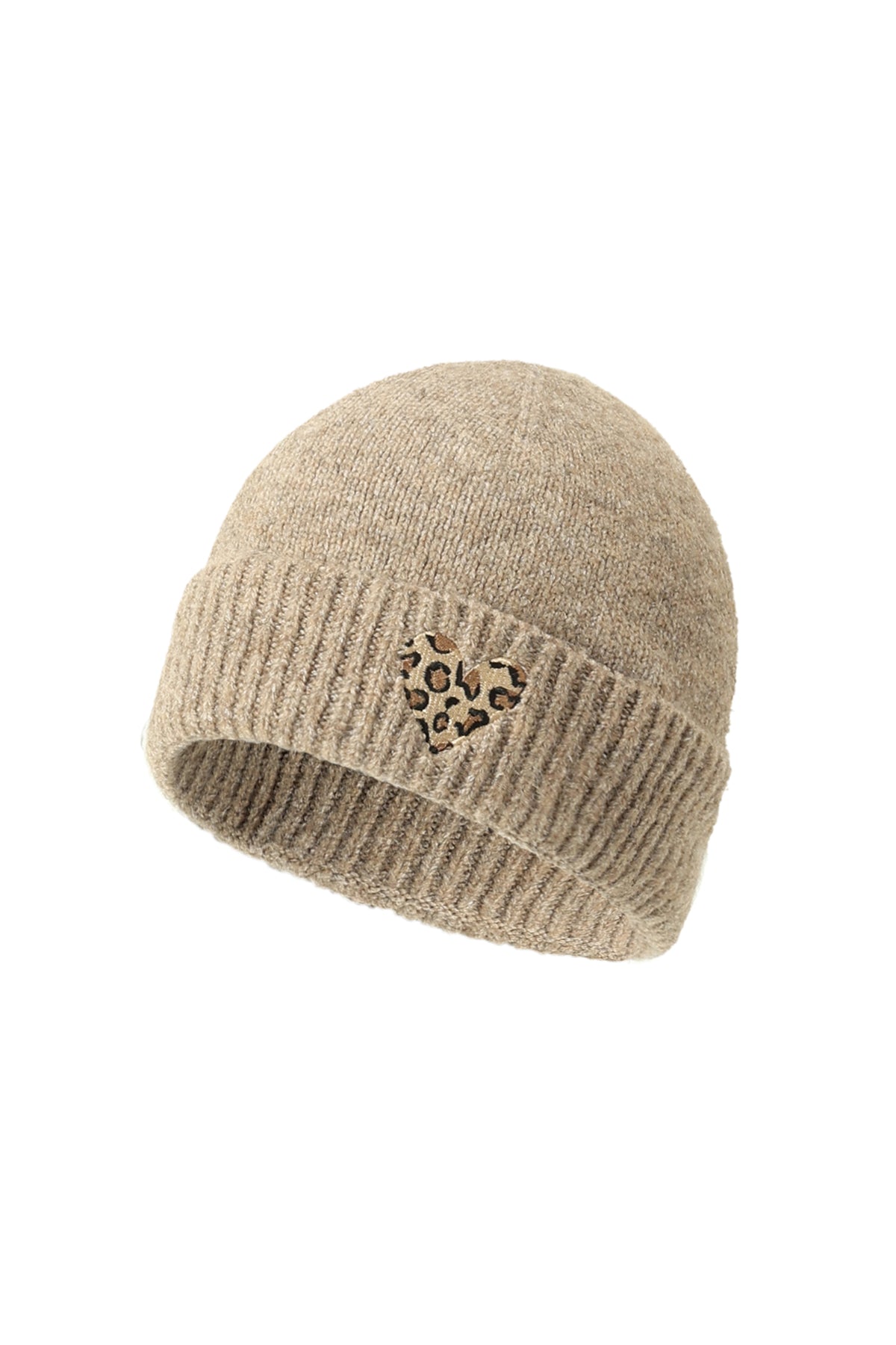 Leo-Herz Beanie – Warme Strickmütze mit Leo-Herz