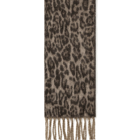 Leo-Schal für Damen – Kuscheliger Schal mit Animal-Print & Fransen