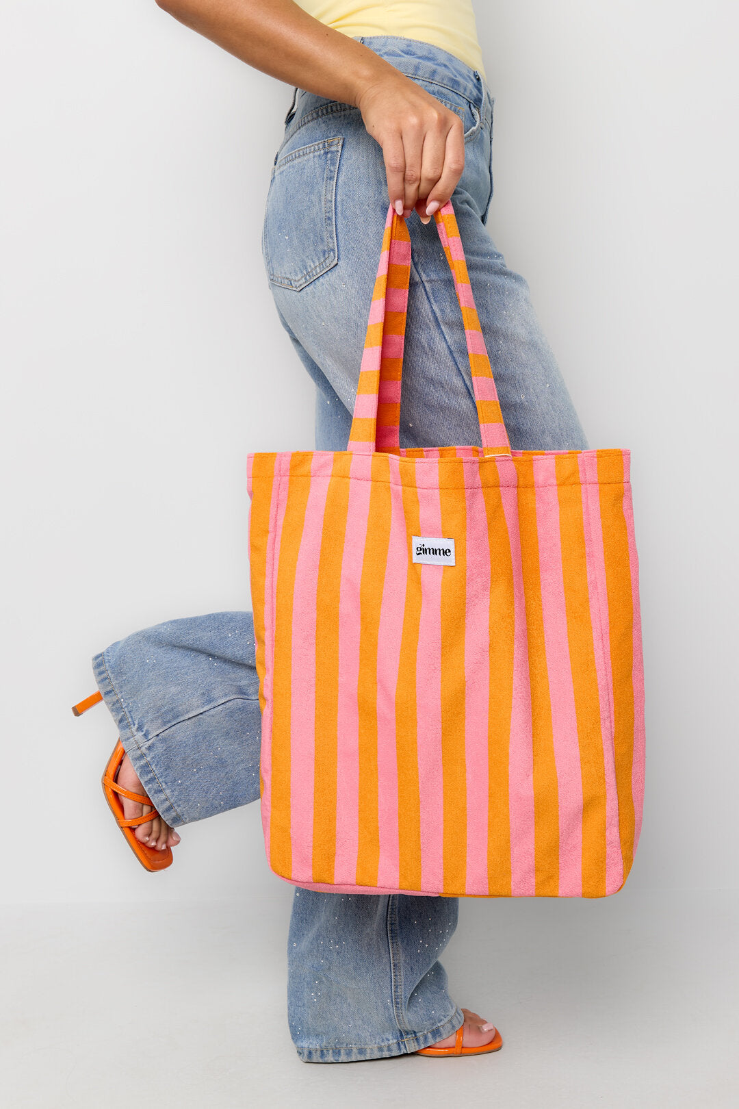 Bunte gestreifte Einkaufstasche – Große Alltagstasche 42 x 10 x 35 cm