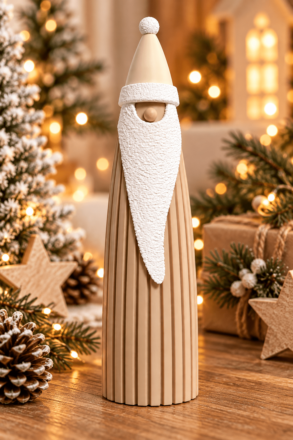 3D-gedruckter Weihnachtsmann als Weihnachtslaterne – mit abnehmbarer Mütze - afHandmade