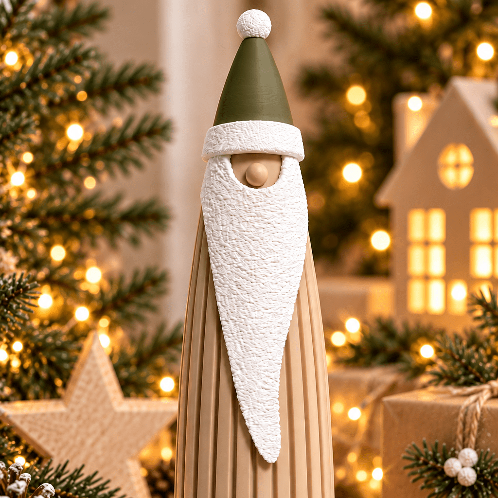 3D-gedruckter Weihnachtsmann als Weihnachtslaterne – mit abnehmbarer Mütze - afHandmade