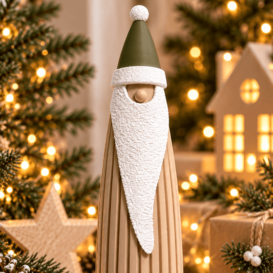 3D-gedruckter Weihnachtsmann als Weihnachtslaterne – mit abnehmbarer Mütze - afHandmade