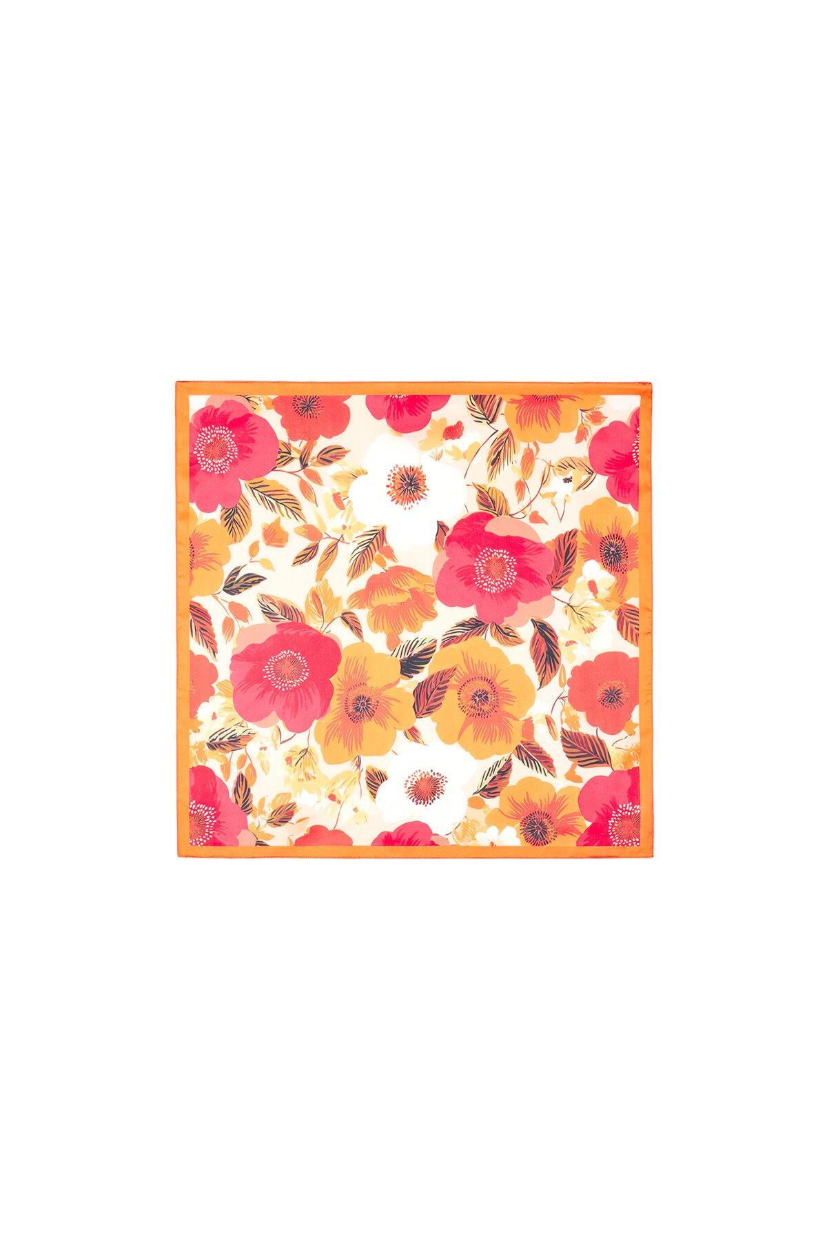 Sommerschal mit Blumenmuster – Leichtes Halstuch & Strandaccessoire aus Polyester 70 x 70 cm