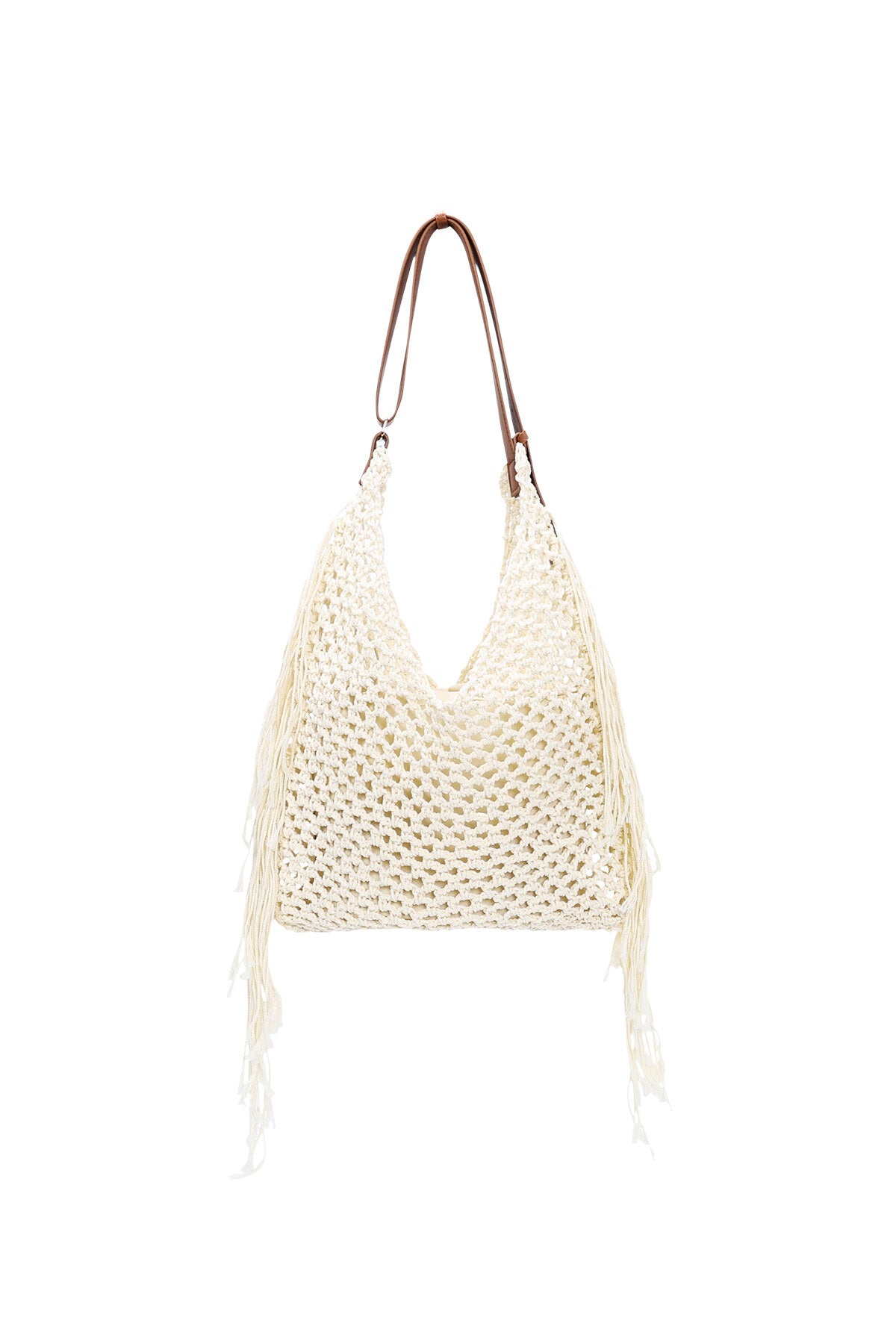 Hobo Strandtasche aus Baumwolle – Gewebte Sommertasche mit Kordelzug 33 x 40 cm