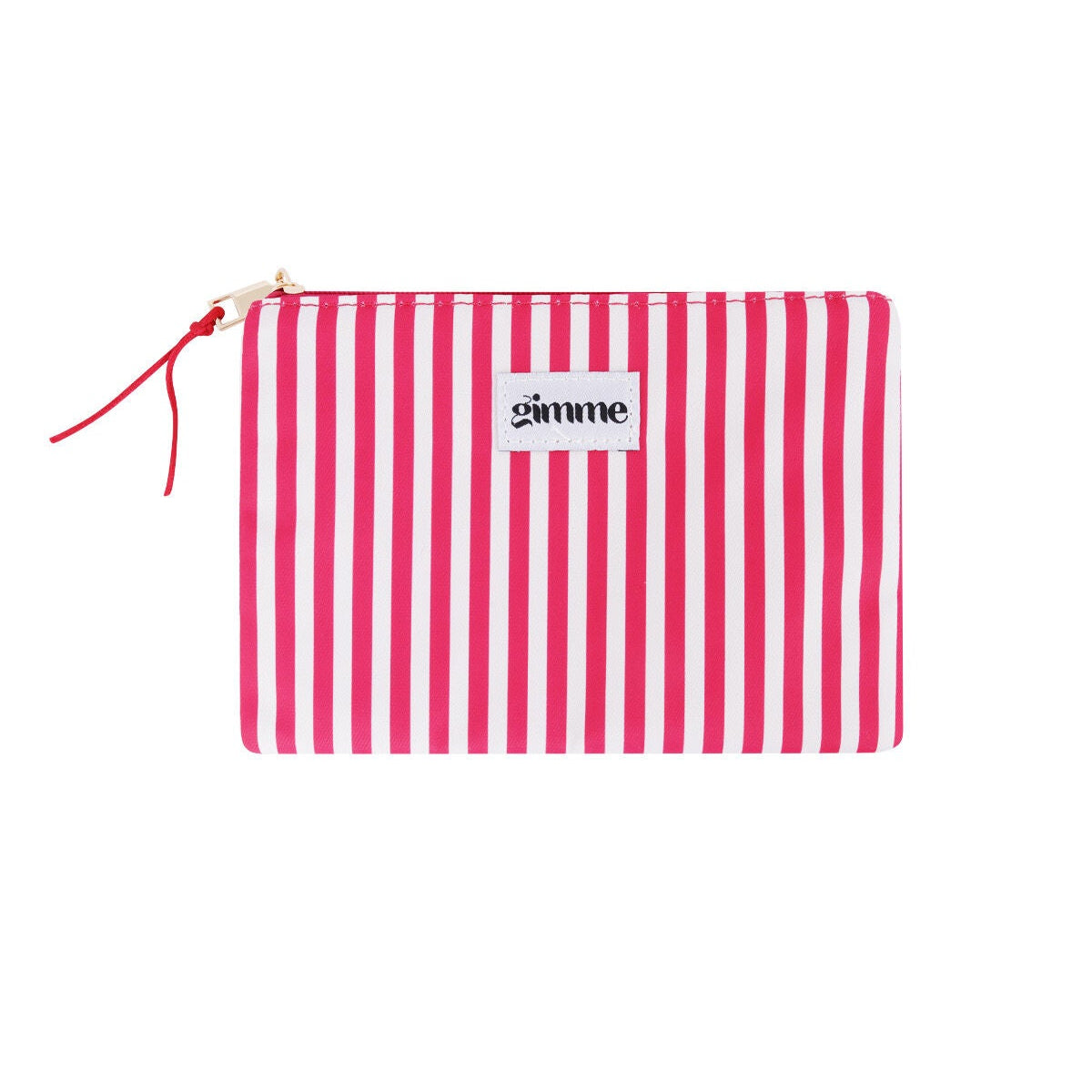 Gimme Kulturbeutel mit schmalen Streifen in Pink & Rosa – Flache Kosmetiktasche 21,5 x 15 cm