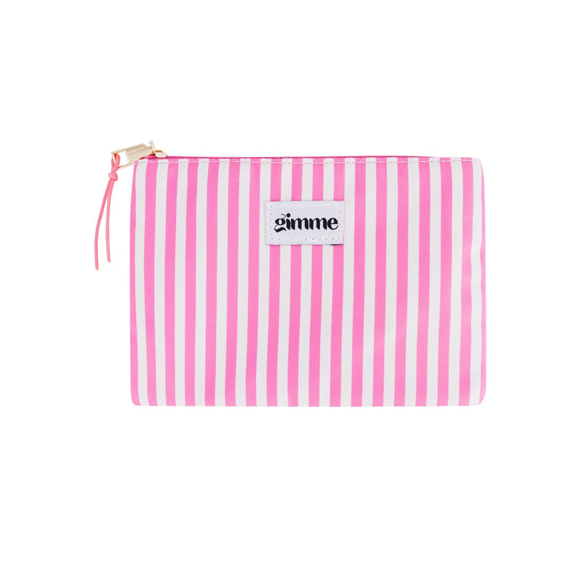 Flacher Gimme Kulturbeutel mit schmalen rosa Streifen – Kosmetiktasche 21,5 x 15 cm