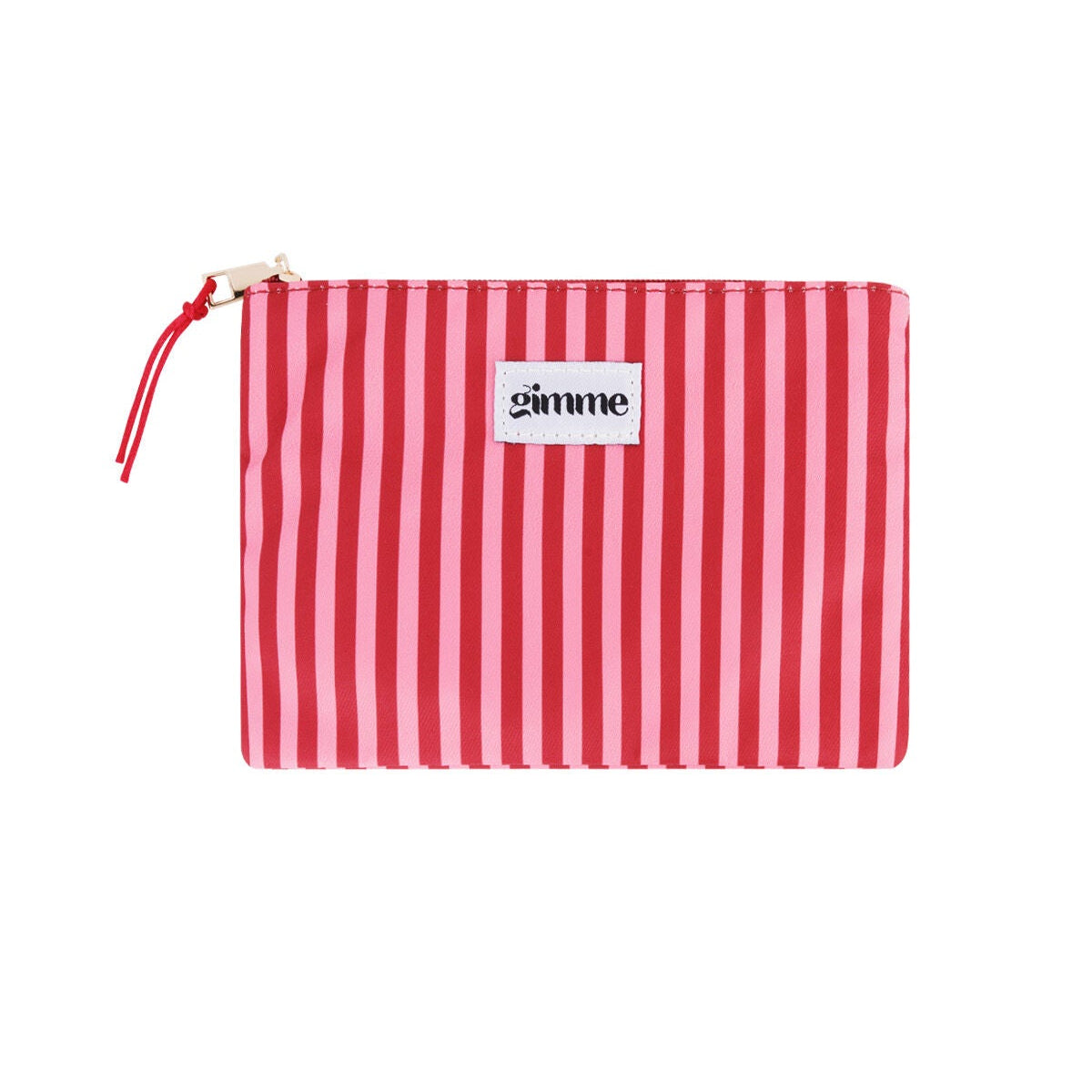 Flacher Kulturbeutel von Gimme mit schmalen Streifen in Rosarot – Kosmetiktasche 21,5 x 15 cm